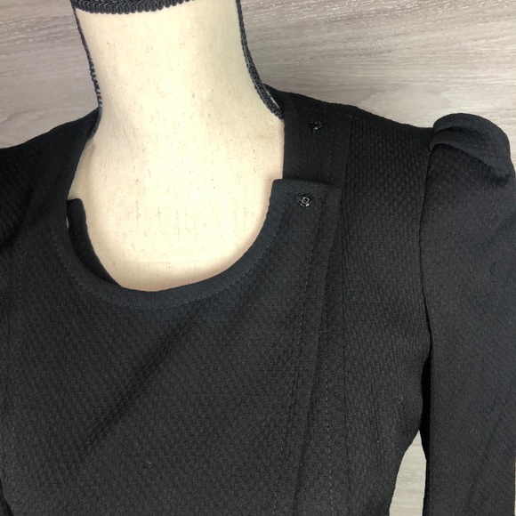 Tracy Reese Black Wool Wrap Top Size 2 - Picture 3 of 6